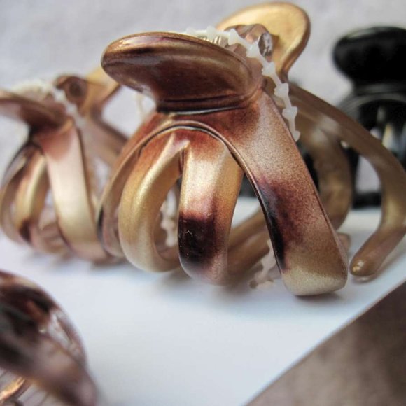 6 Goody Classic Small Spider Octopus Plastic Jaw Claw Clips 1.5" Black Marbled - Picture 6 of 7